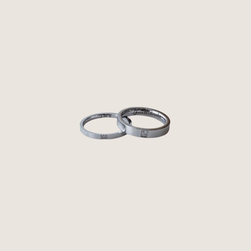 Pure Silver Personalized Couple Band Rings